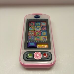 Vtech Kids Pink Light Up Sound Touch and Swipe Baby Play Phone NOT TESTED USED